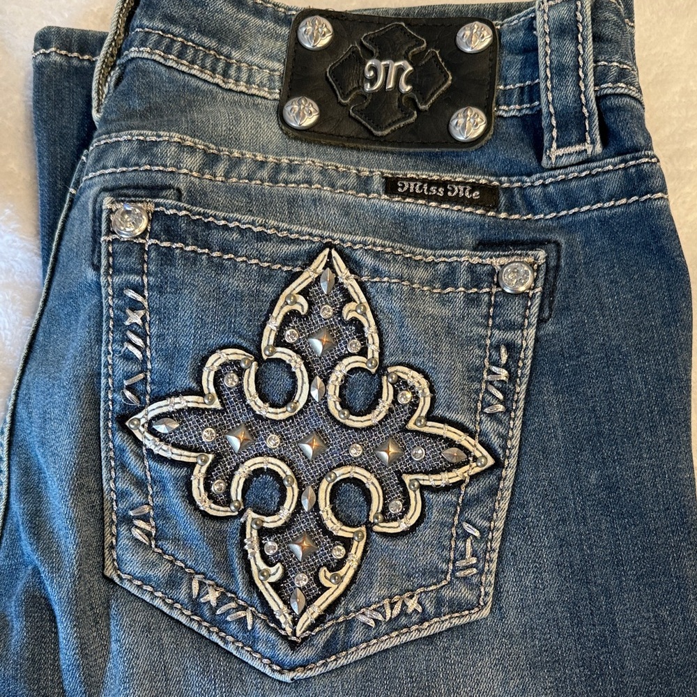Miss Me Denim Jeans with Embellished Pocket